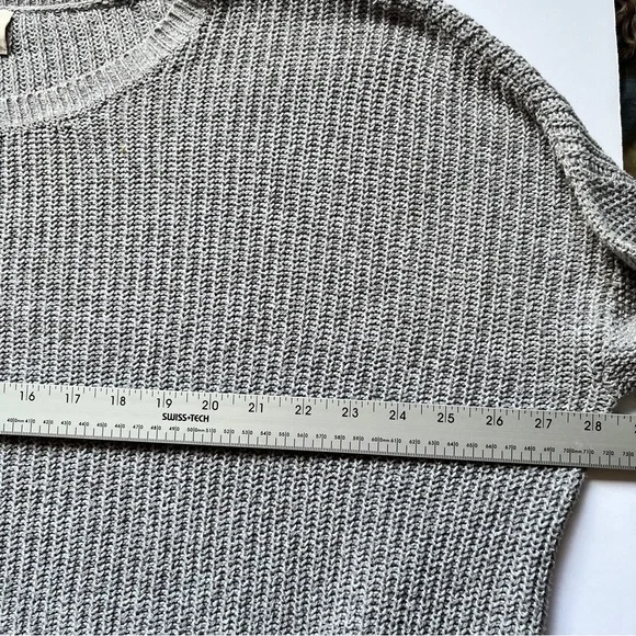 Urban Outfitters Pins & Needles Oversized Lace Trim Sweater Gray Knit Cozy Sz M - Picture 9 of 12